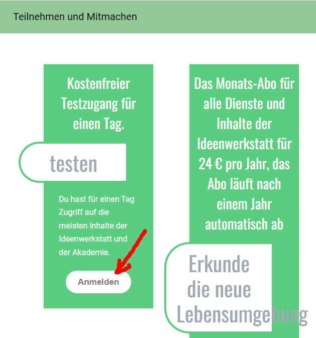 art des zugangs waehlen