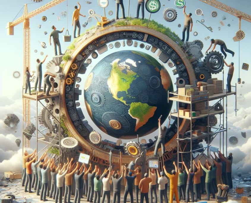 Aufbau einer neuen Welt, naturverbunden und weitestgehend ohne Geld- und Gruppenzwaenge