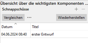 Scrivener-inspektor - Einen Schnappschuss des aktuellen Dokuments erstellen