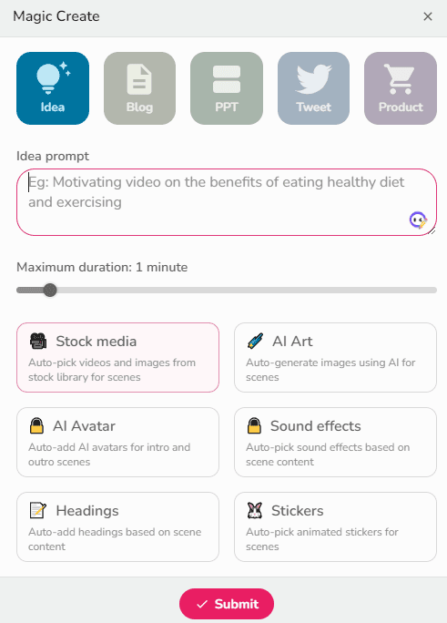 ein Video aus einer Idee heraus erstellen - fliki AI