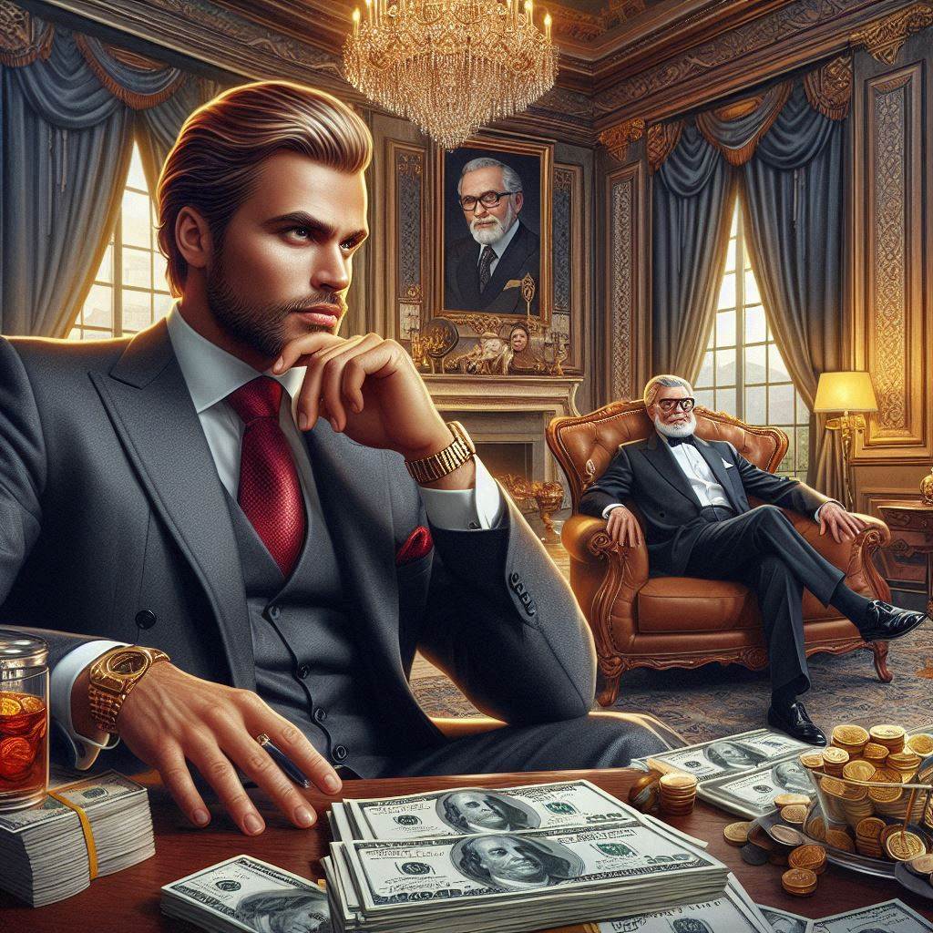 Beschreibe in einem Bild, Macht und Reichtum