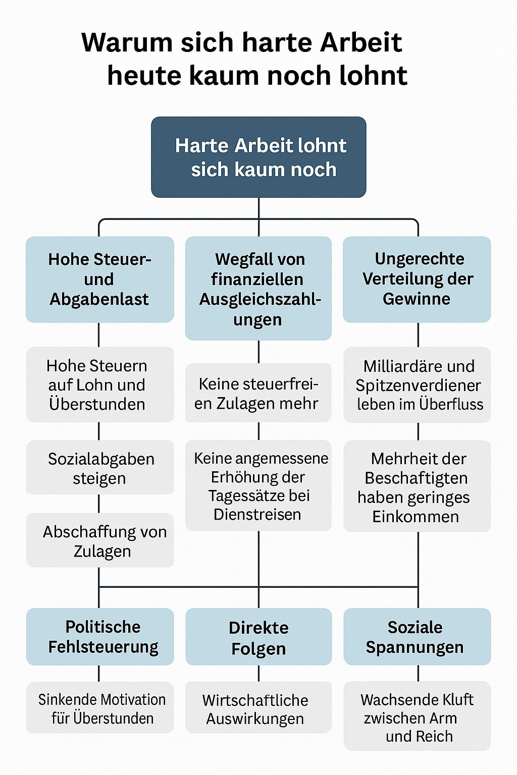 Infografik -Warum sich harte Arbeit kaum noch lohnt