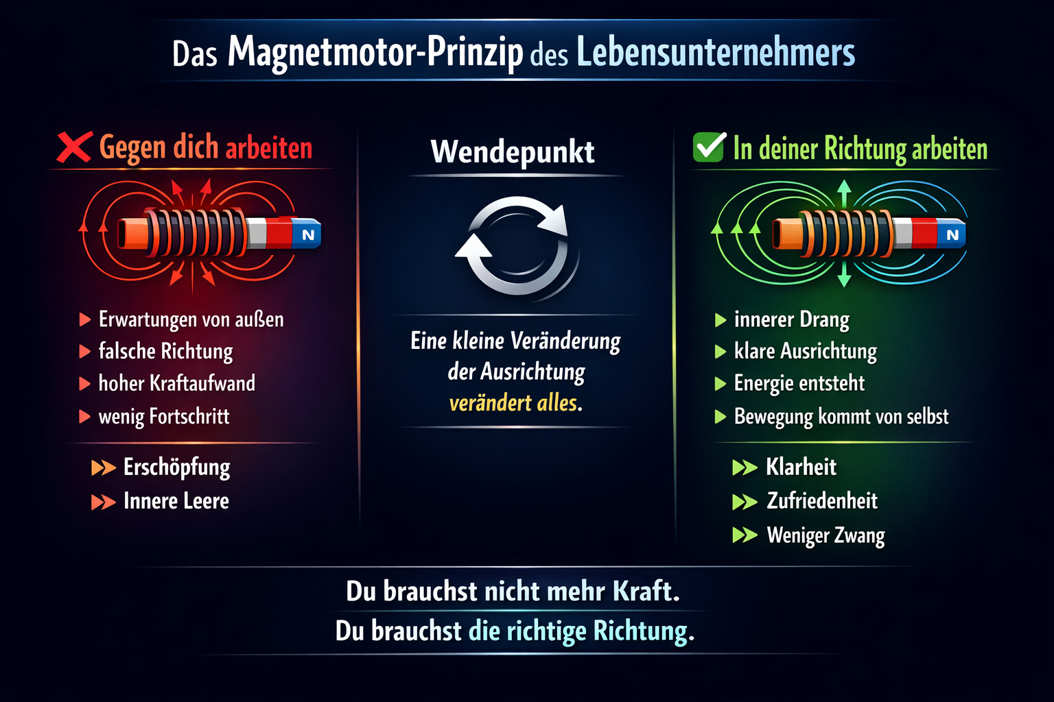 Das Magnetmotor-Prinzip des Lebensunternehmers