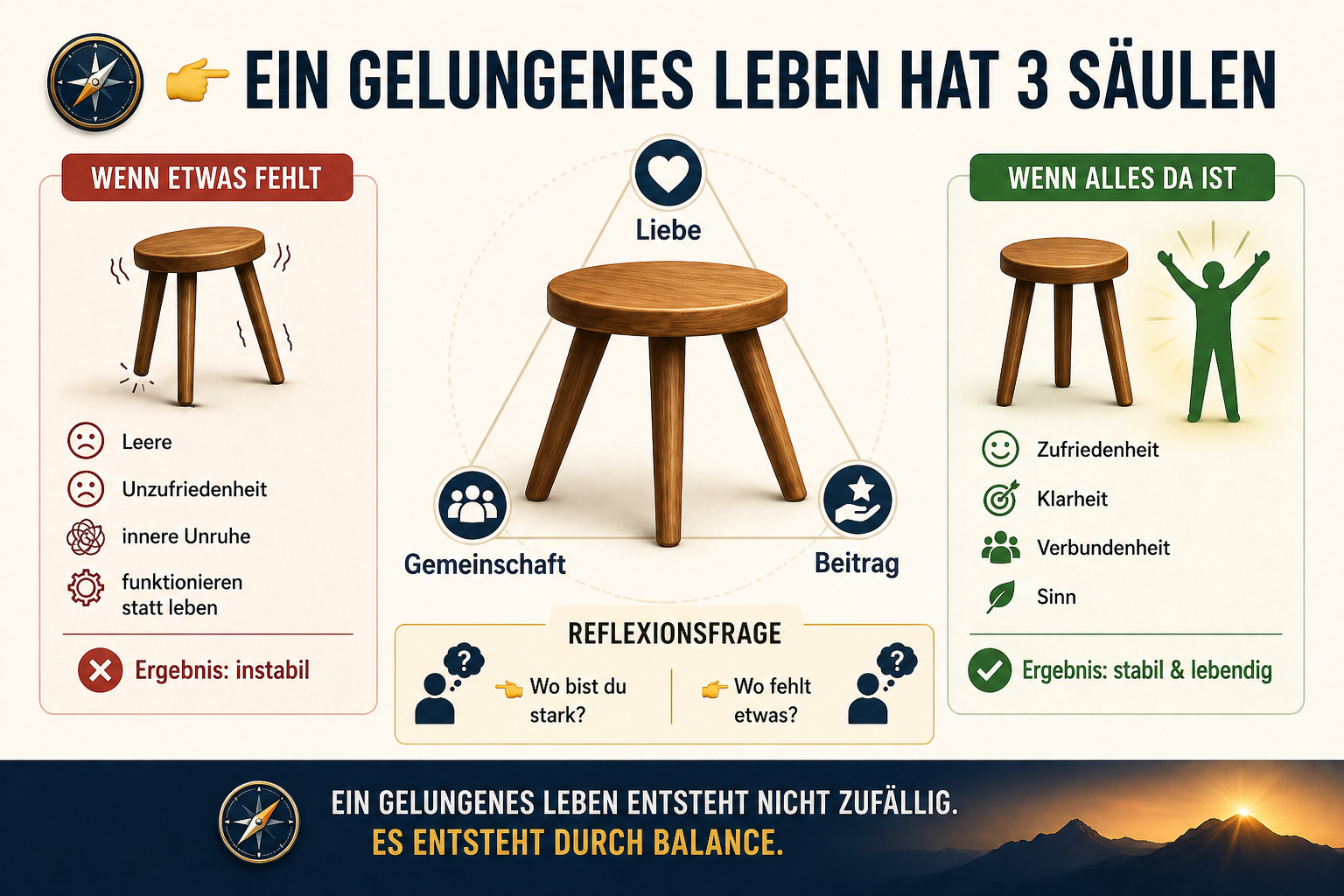 ein gelungenes leben hat 3 Säulen