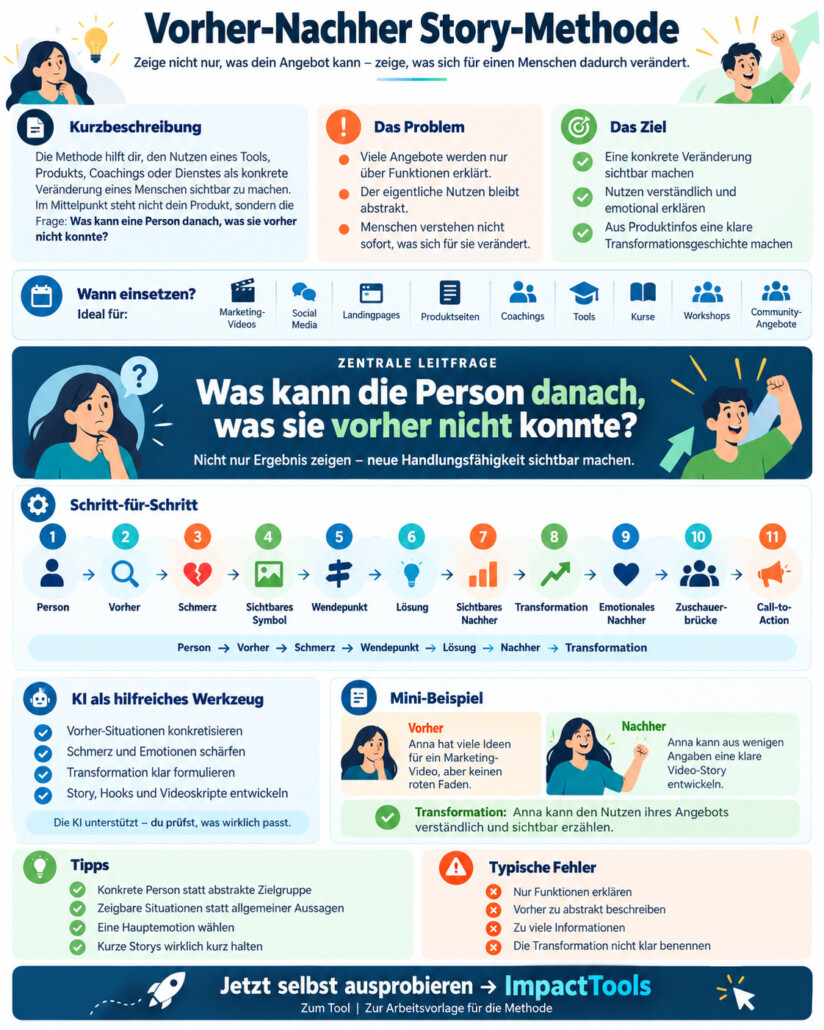 Infografik - Vorher-Nachher Story-Methode