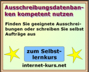 Selbstlernkurs zur kompetenten Nutzung von Ausschreibungsdatenbanken